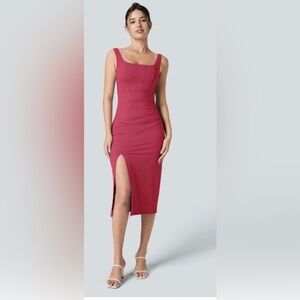 Halara  dress size medium women Softly zero Airy Corset Ruched Bodycon Midi new